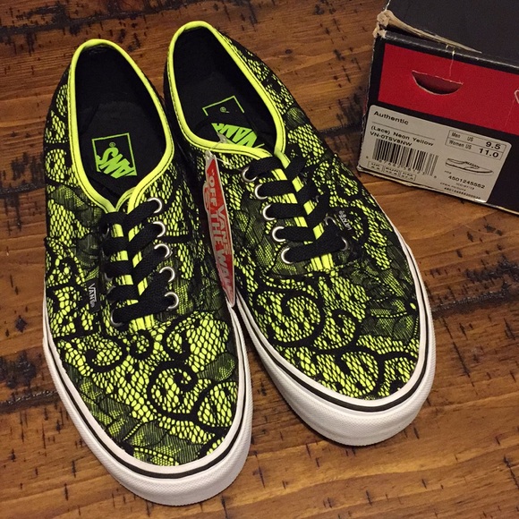 vans authentic yellow neon